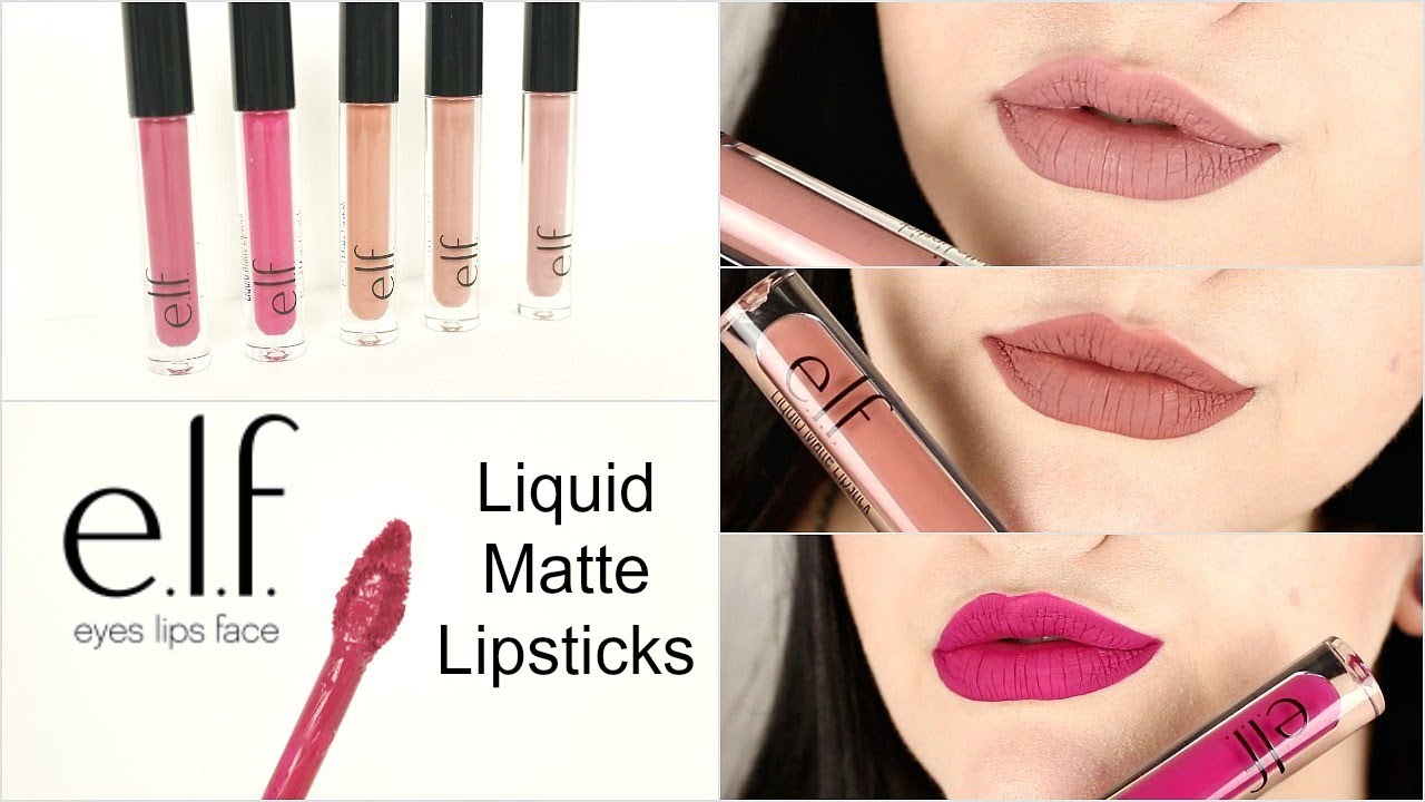 New Elf Liquid Lipsticks Review & Lip Swatches! - Youtube