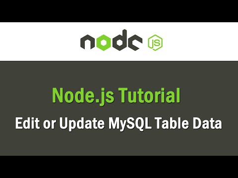 Node JS Tutorial | Update MySQL Table Data
