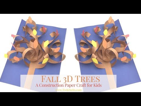 Fall 3D Construction Paper Tree ~ Autumn Crafts for Kids
